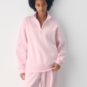 Cozy Sweatfleece Boyfriend 1/2 Zip Villa Pink M Sweatshirt